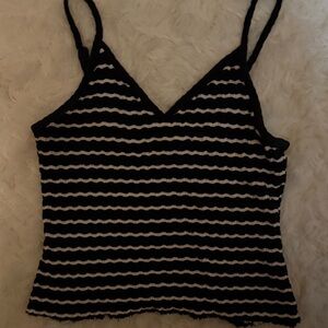 Heart Hips Black and White Striped Camisole